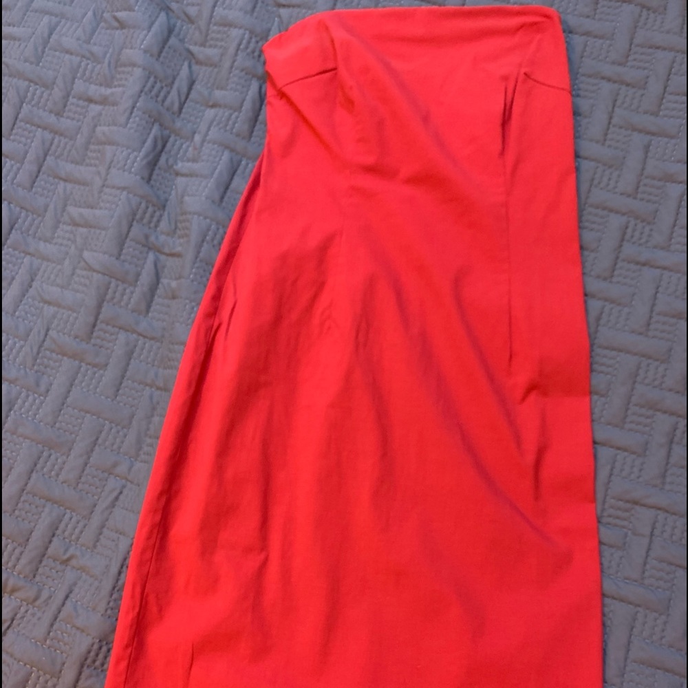 Deep Coral J. Crew Strapless Dress Size 4-stretchy